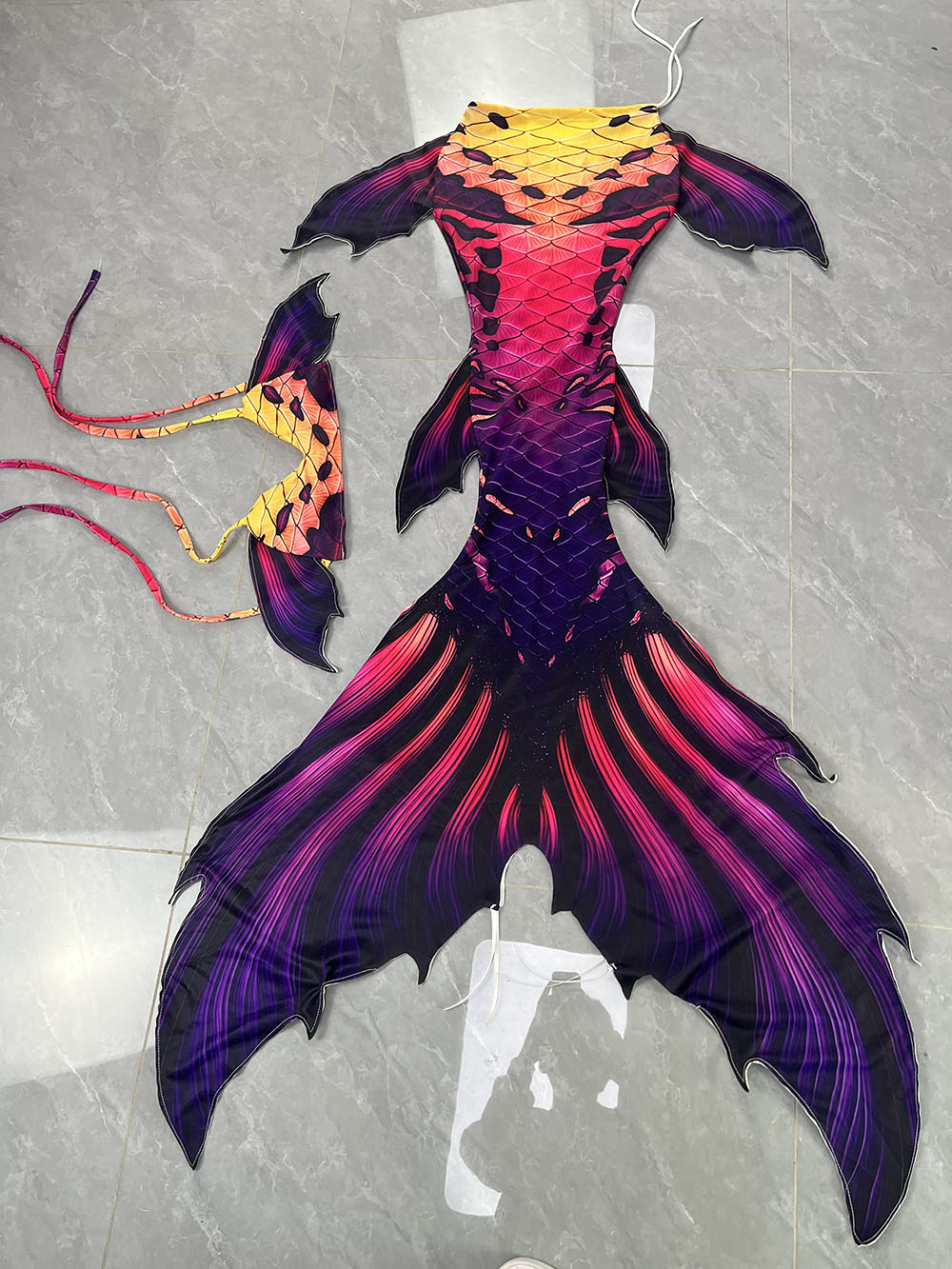 Aquarium & Marine Museum Ums - ชุดว่ายน้ำหางนางเงือกสีธรรมชาติ ผ้าหนังปลา สำหรับดำน้ำ แสดงโชว์ในตู้ปลา ถ่ายภาพใต้น้ำ