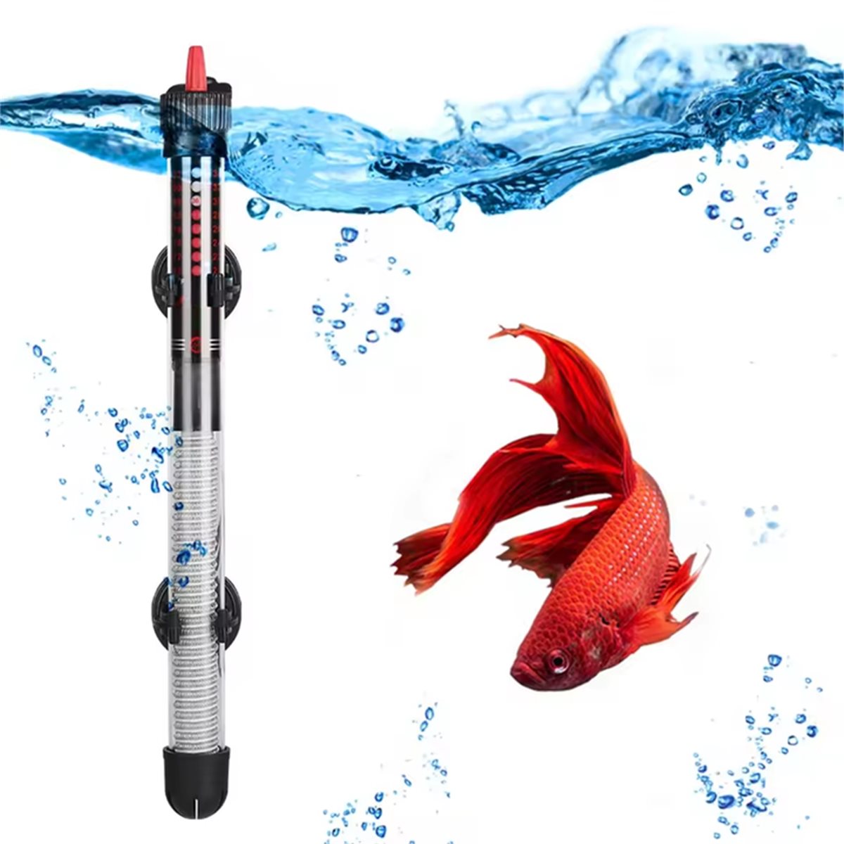 Aquarium & Marine Museum Ums - (A02R] เครื่องทำความร้อนในตู้ปลาแบบจุ่มใต้น้ำ 25-300W เครื่องทำความร้อนปรับอุณหภูมิได้ 50w ปลั๊กแบบ