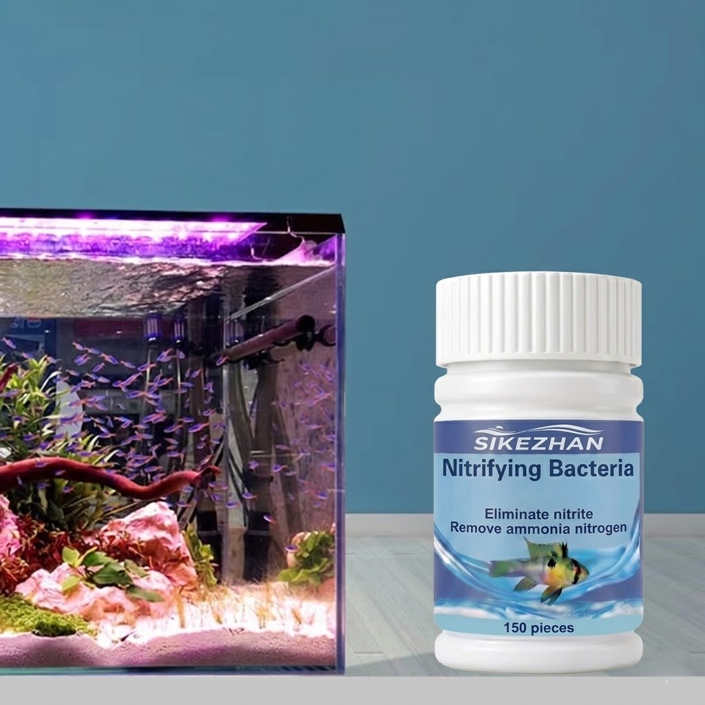Marine Aquarium Water - SIKEZHAN แบคทีเรียไนตริฟายอิ้งสำหรับกรองชีวภาพในตู้ปลา 150 เม็ด กำจัดแอมโมเนียและไนไตรต์อย่างรวดเร็ว ช่วยให้น้ำใสขึ้นสำหรับตู้ปลา